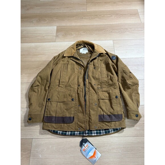 Beretta Hunting Shooting Waxed Cotton Gunner Field Jacket Parka Anorak L Canvas - Picture 1 of 10